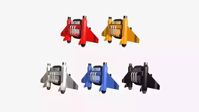 05 Jetpack Low Poly C Collection - SciFi Character Design 