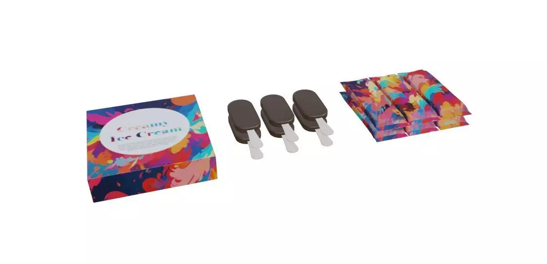  Frozen Ice Cream Bars Low-poly 3D model_0