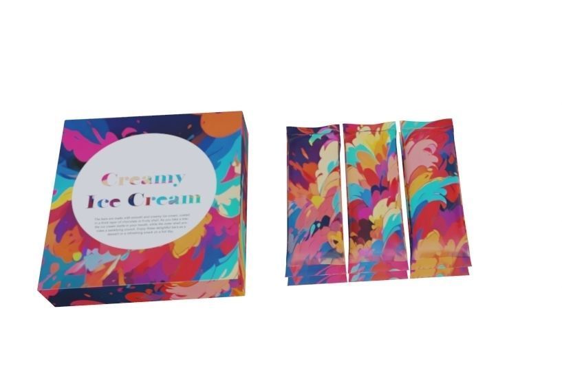  Frozen Ice Cream Bars Low-poly 3D model_2