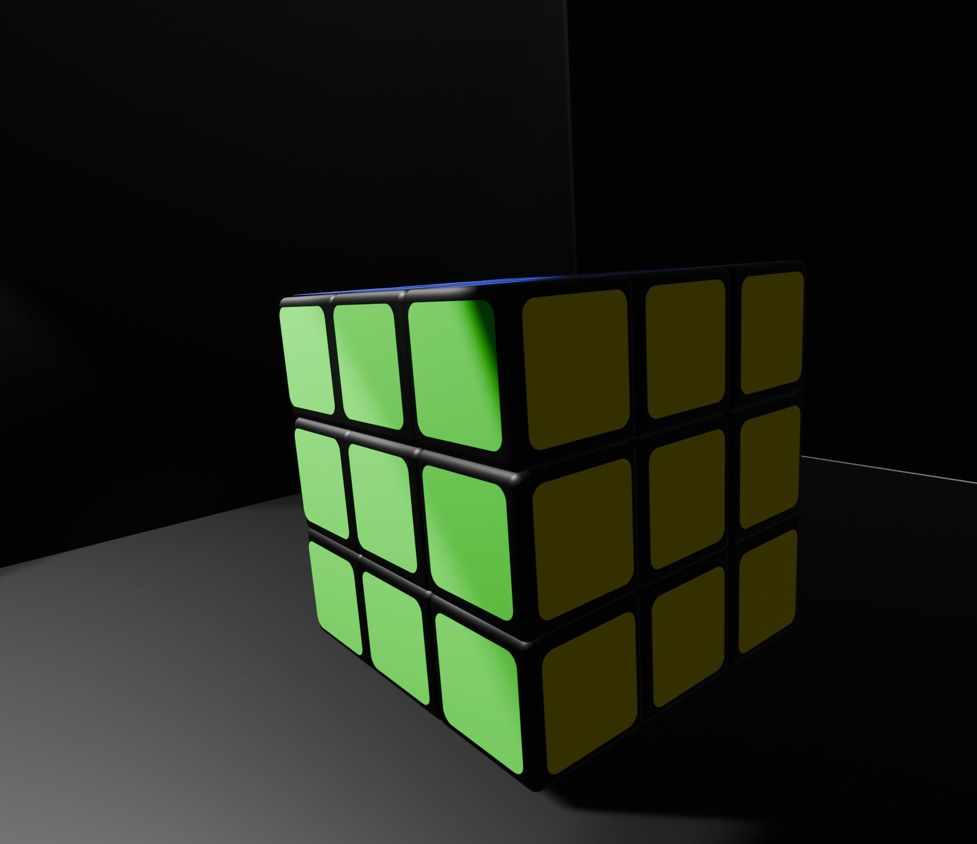 Rubik Cube Low-poly 3D model Free 3D model_1
