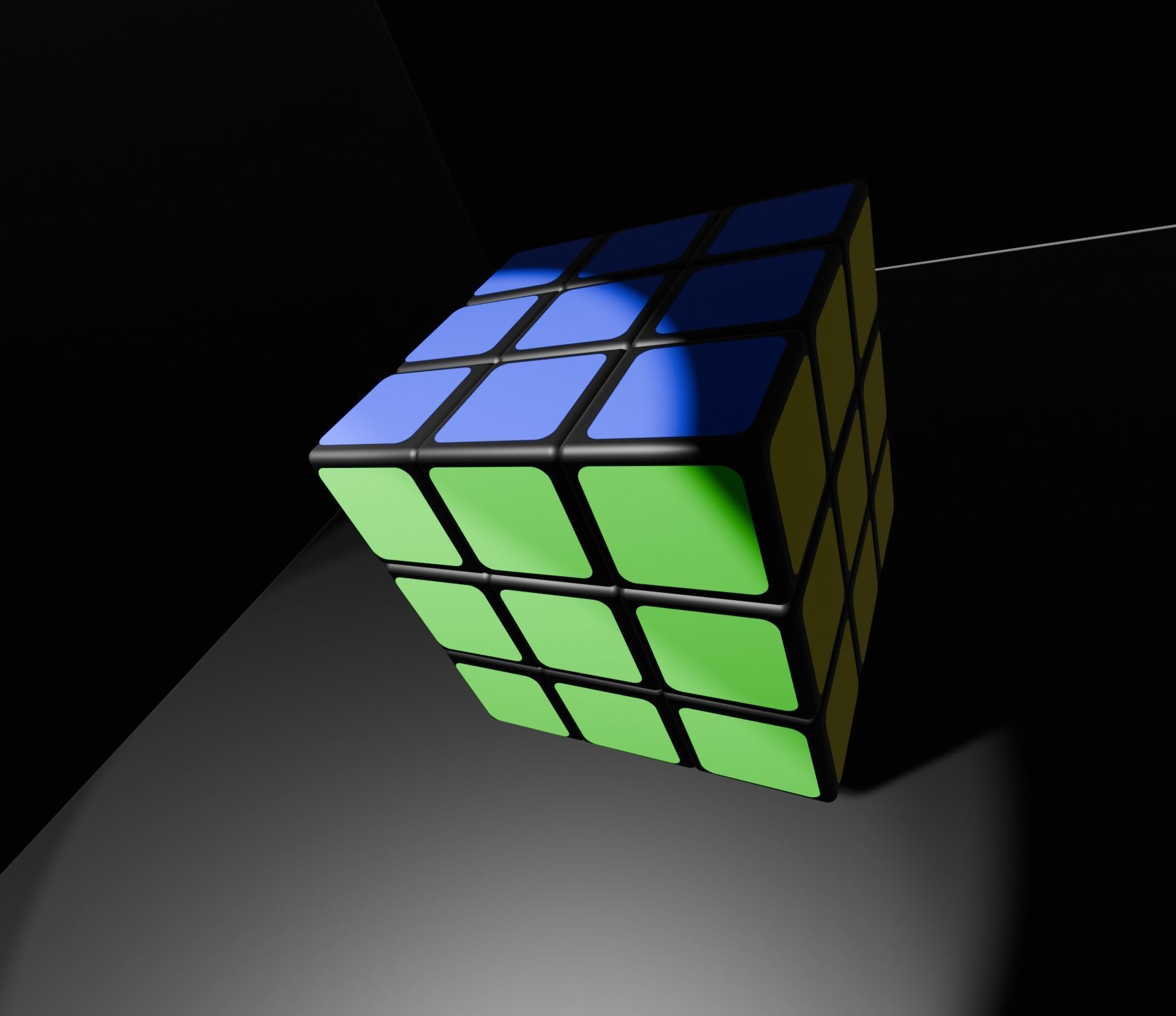 Rubik Cube Low-poly 3D model Free 3D model_3
