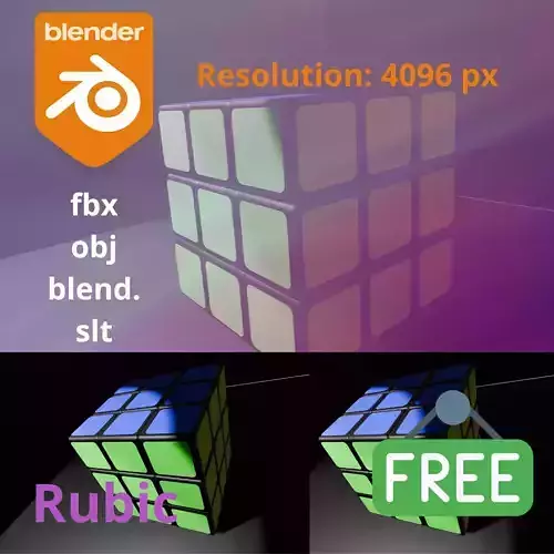 Rubik Cube Low-poly 3D model