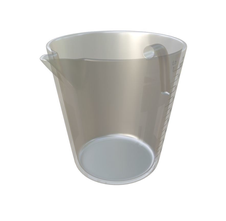 Glass Measuring Cup Low-poly 3D model_2