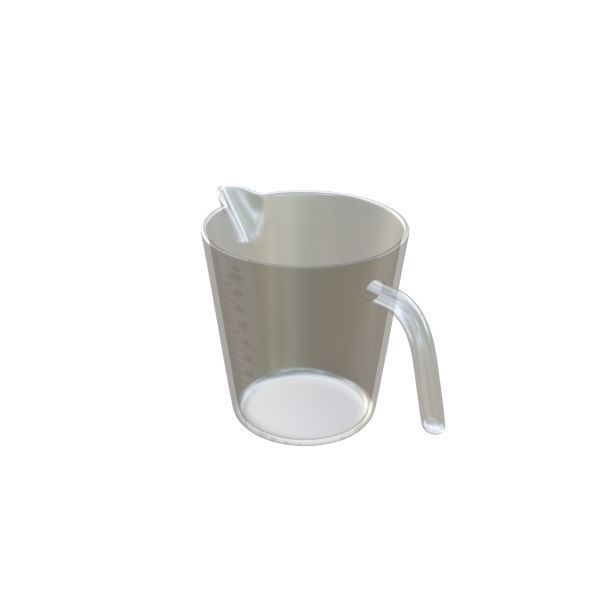 Glass Measuring Cup Low-poly 3D model_3