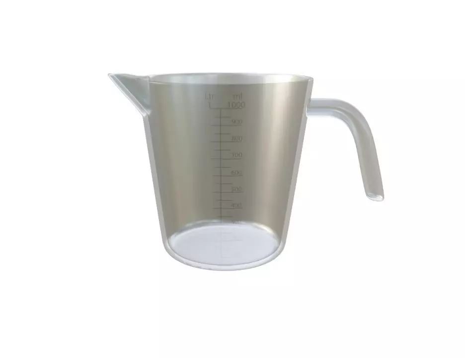 Glass Measuring Cup Low-poly 3D model_0
