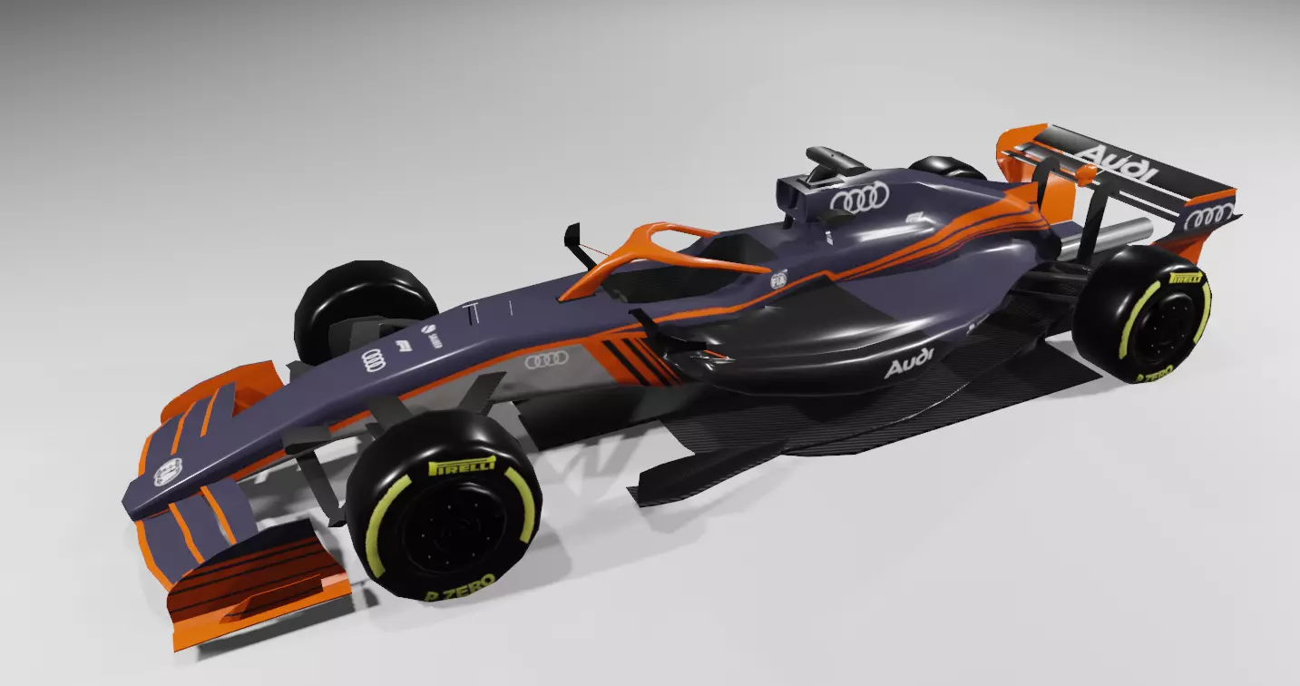 FIA F1 2026 Audi team car concept low poly Low-poly 3D model