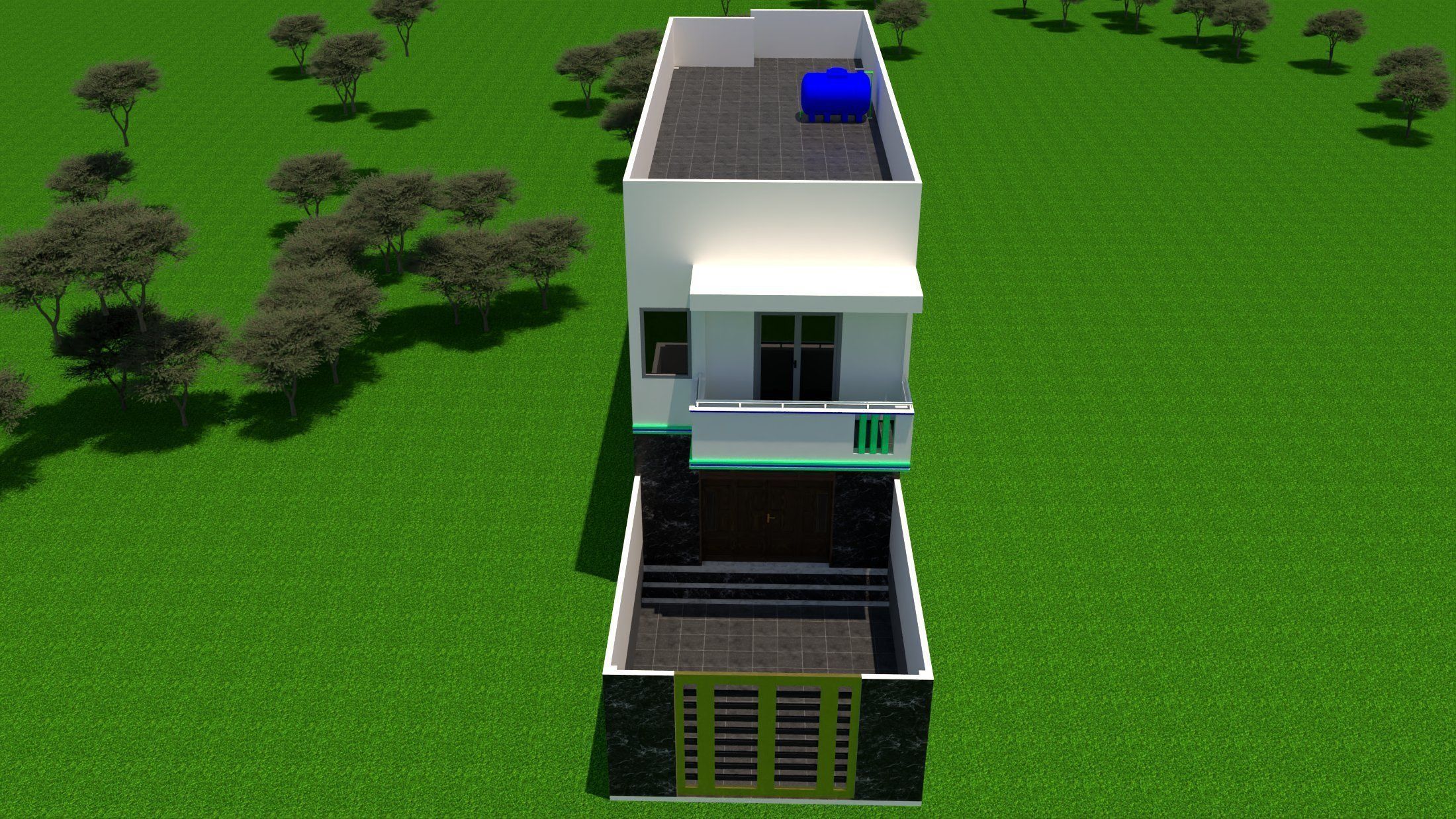 2-storey townhouse 3D model_4