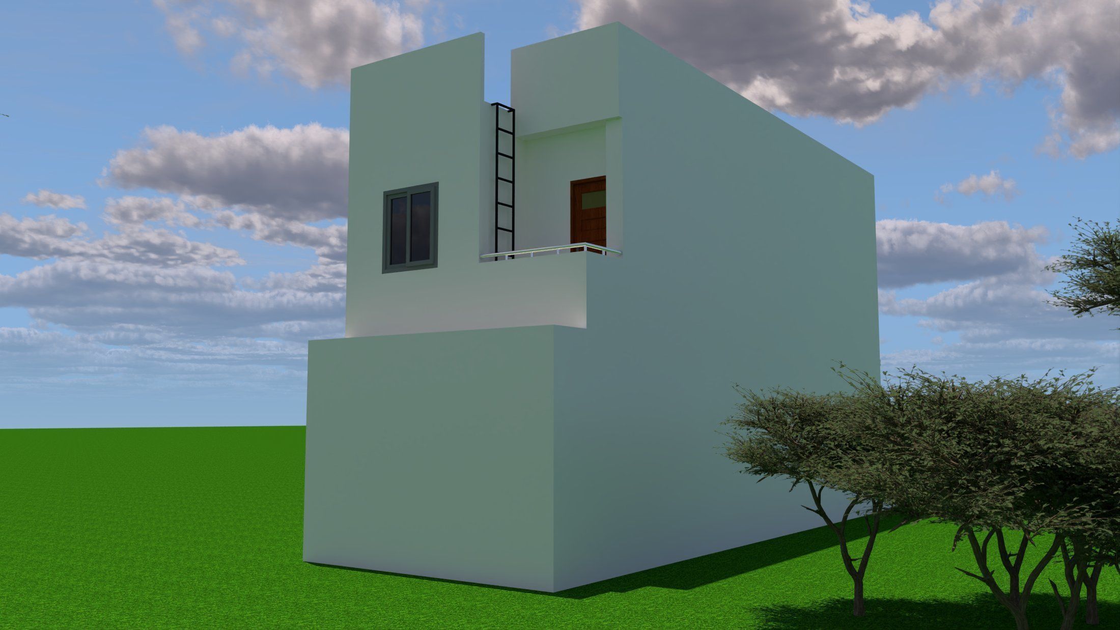 2-storey townhouse 3D model_7