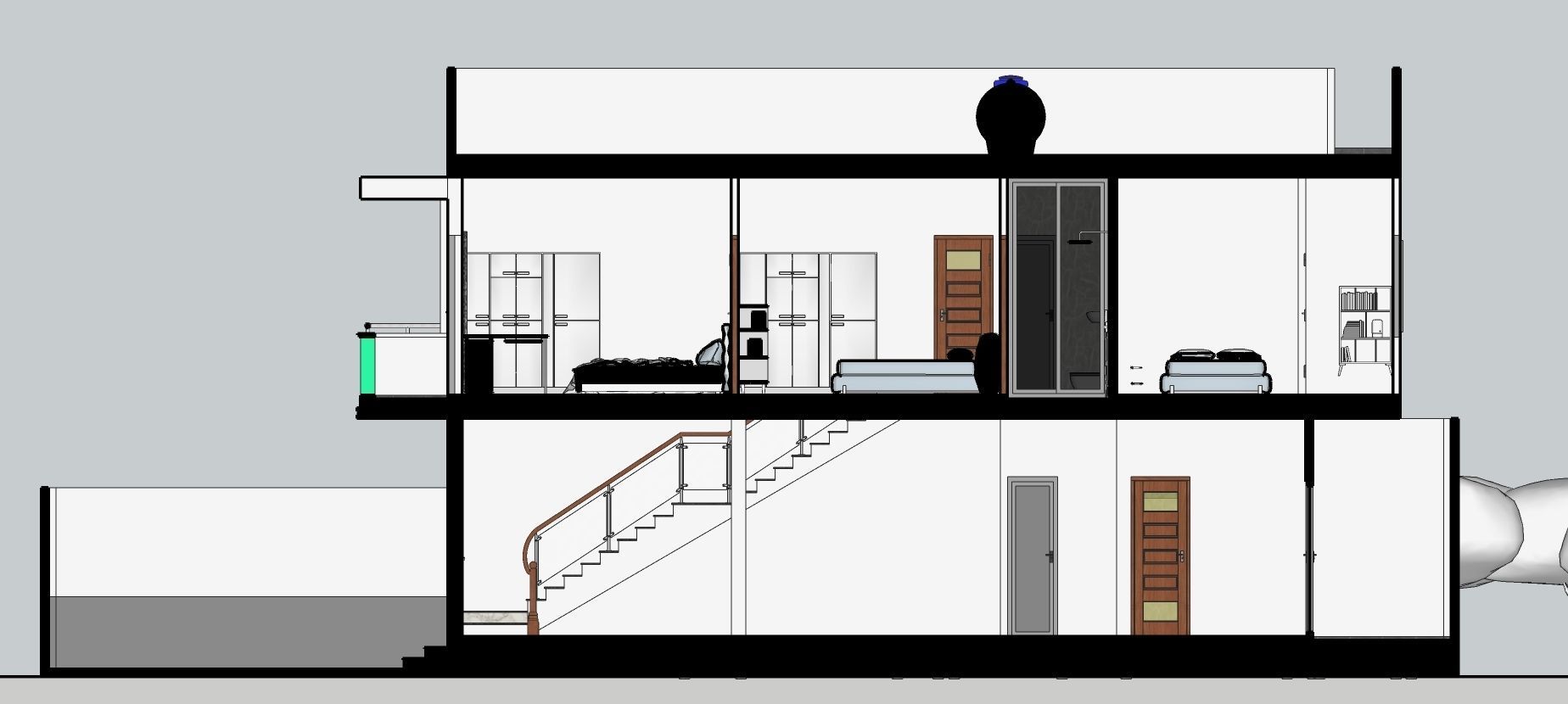 2-storey townhouse 3D model_10