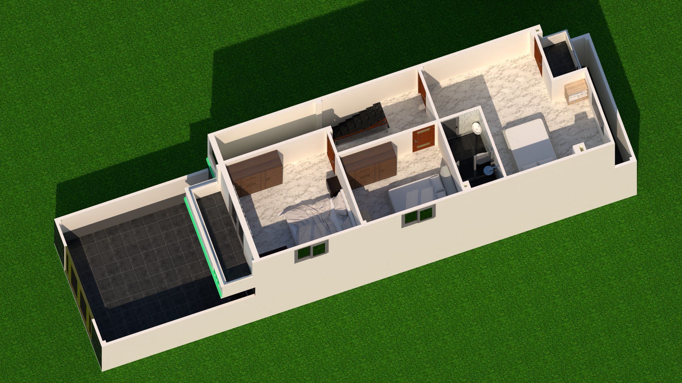 2-storey townhouse 3D model_8