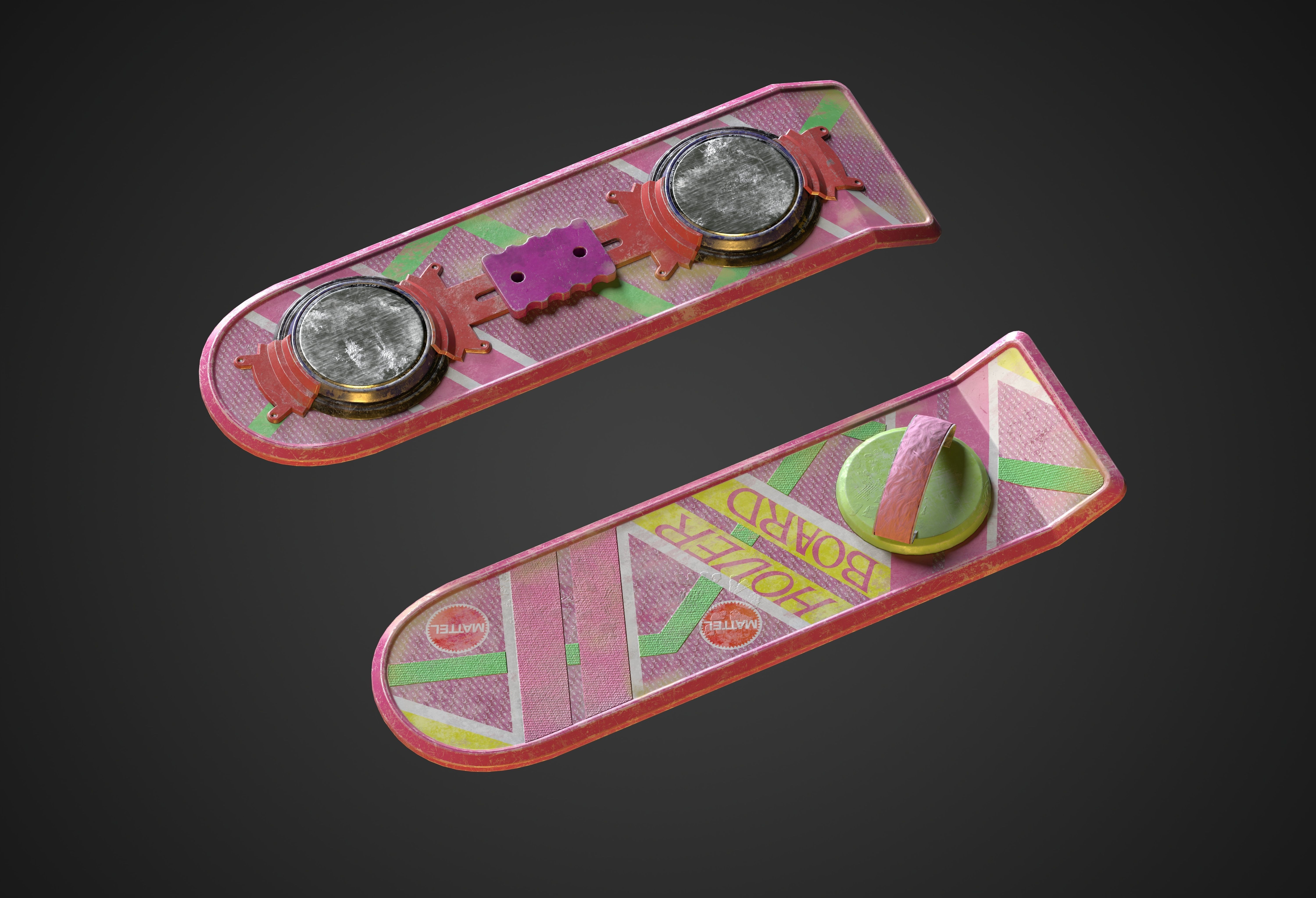 Back To The Future Hoverboard Low-poly 3D model_4