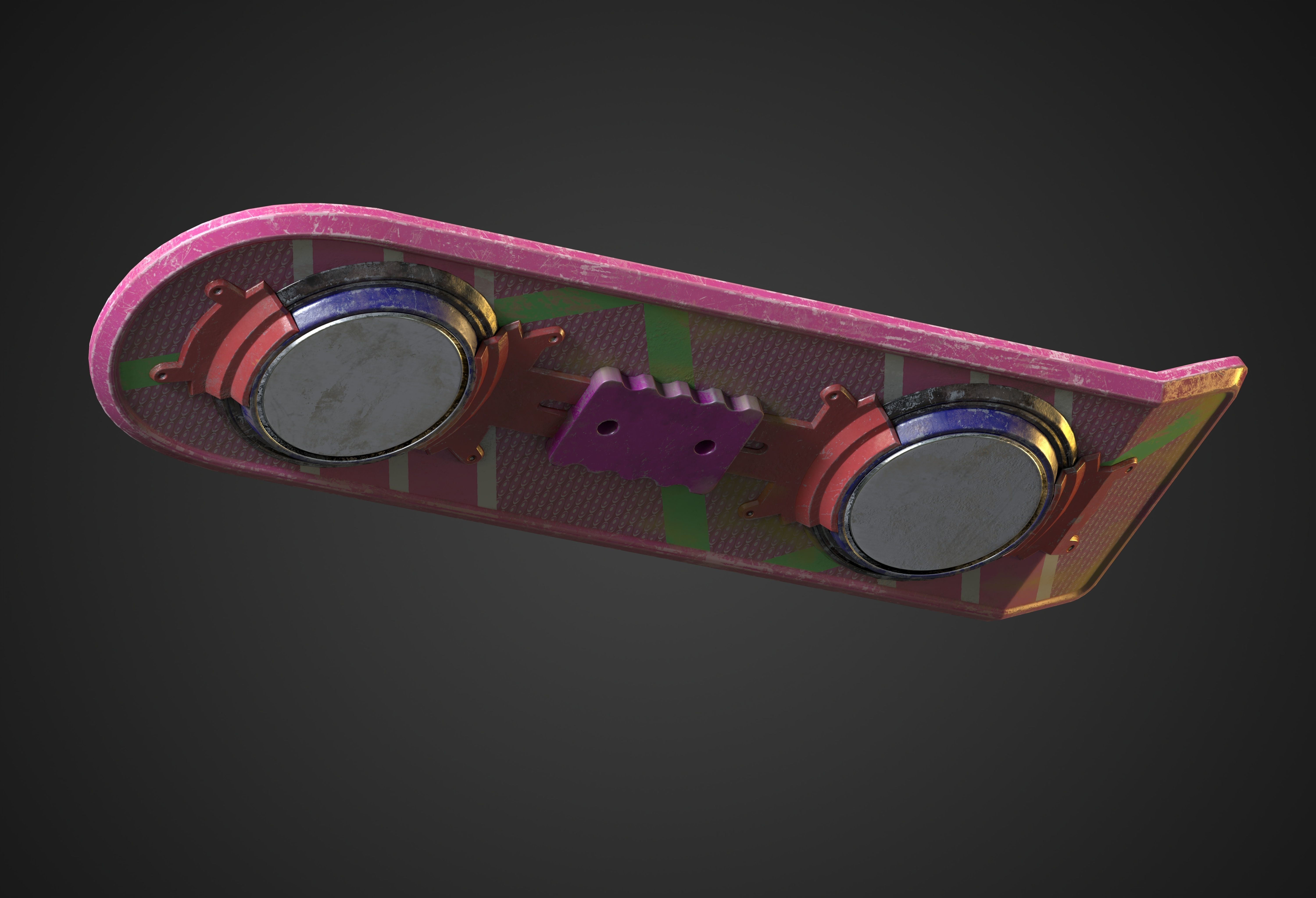 Back To The Future Hoverboard Low-poly 3D model_2