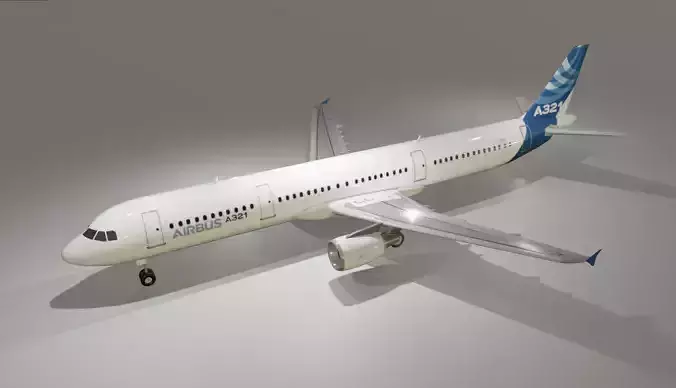 Airbus a321-211 ceo house livery low poly  Low-poly 3D model
