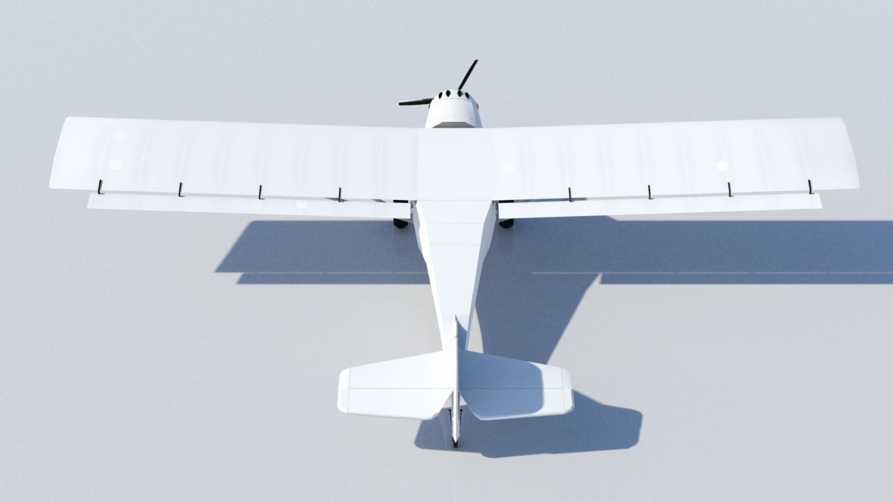 Kitfox 3 Static  aircraft Low Poly  Low-poly 3D model_3