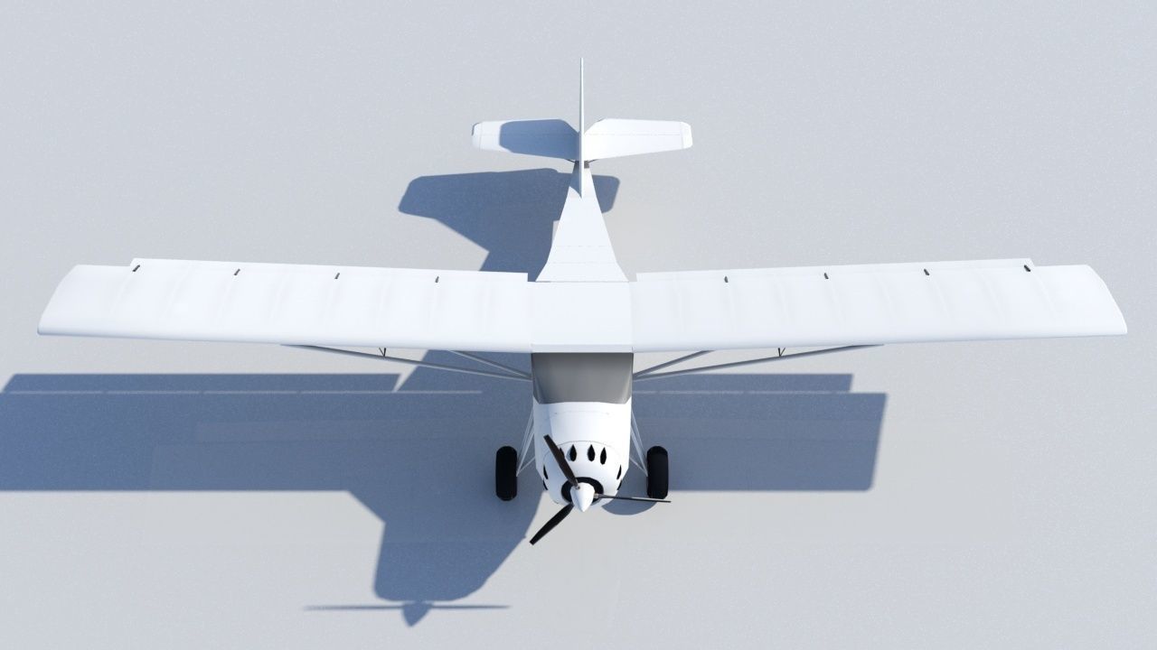 Kitfox 3 Static  aircraft Low Poly  Low-poly 3D model_7