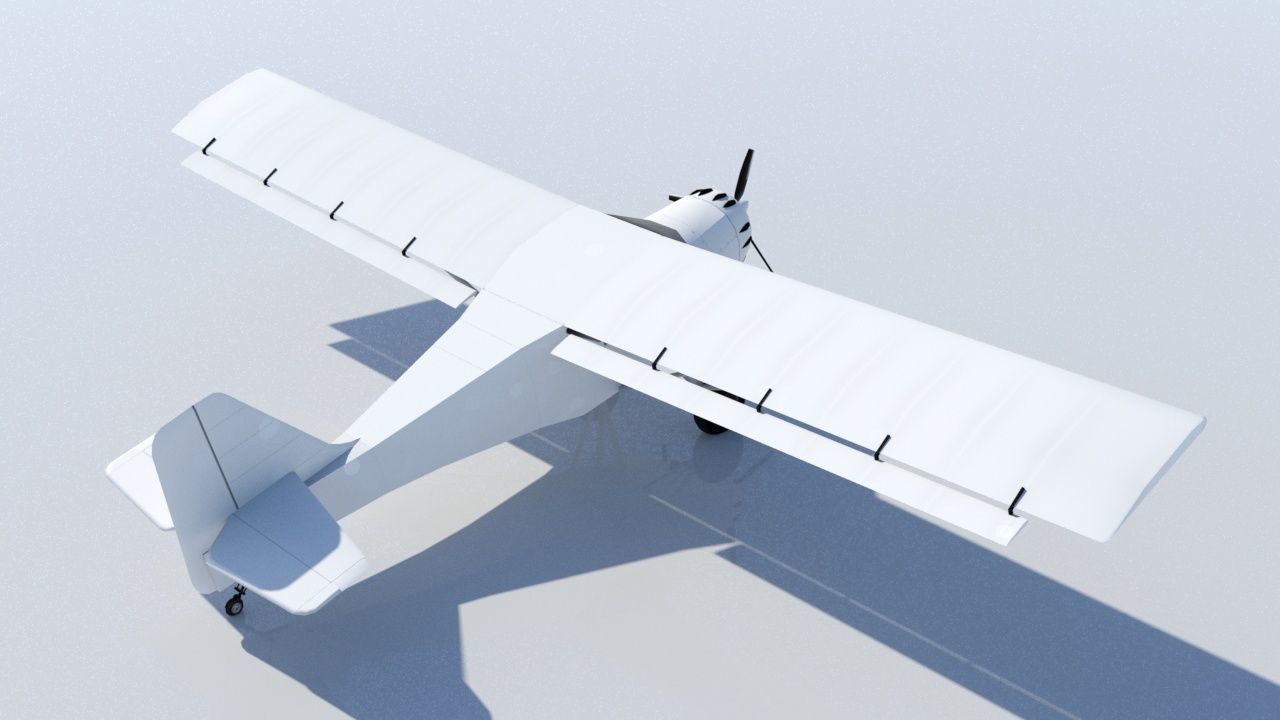 Kitfox 3 Static  aircraft Low Poly  Low-poly 3D model_4