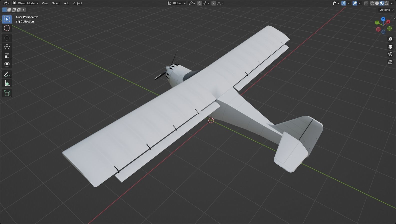 Kitfox 3 Static  aircraft Low Poly  Low-poly 3D model_12