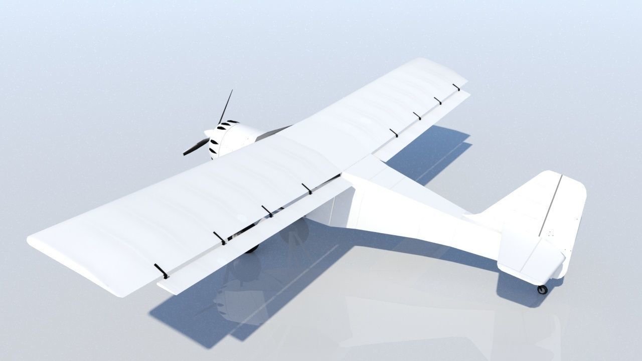 Kitfox 3 Static  aircraft Low Poly  Low-poly 3D model_2