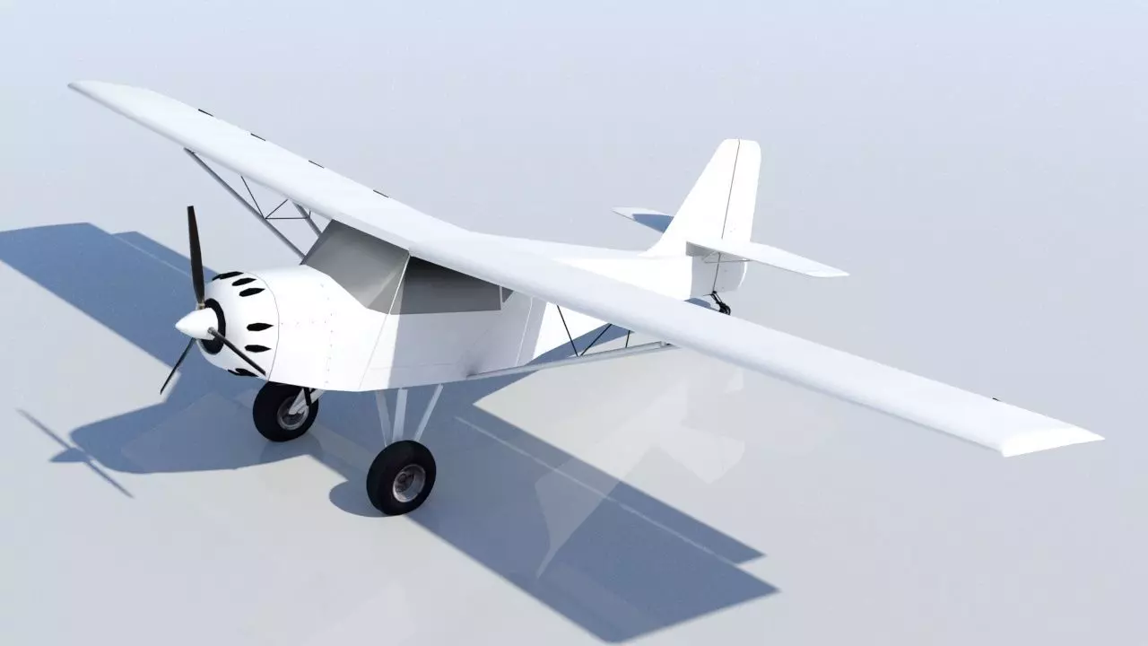 Kitfox 3 Static  aircraft Low Poly  Low-poly 3D model_0