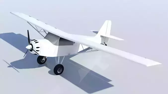 Kitfox 3 Static  aircraft Low Poly  Low-poly 3D model
