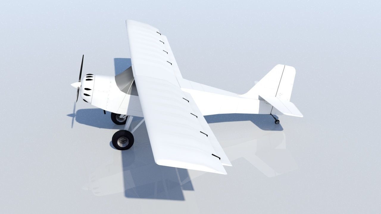 Kitfox 3 Static  aircraft Low Poly  Low-poly 3D model_1