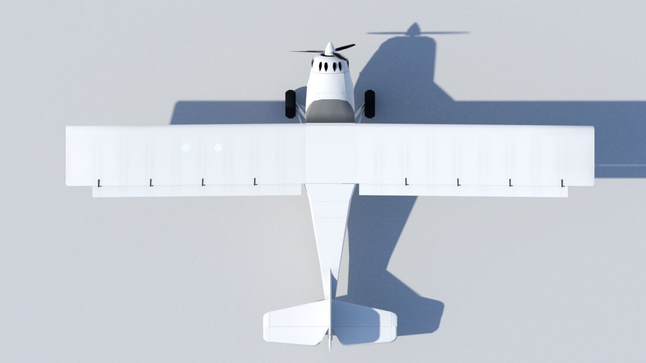 Kitfox 3 Static  aircraft Low Poly  Low-poly 3D model_10