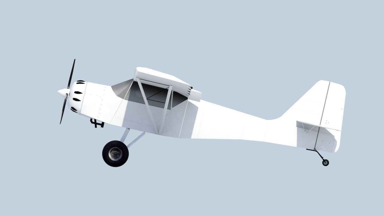 Kitfox 3 Static  aircraft Low Poly  Low-poly 3D model_9
