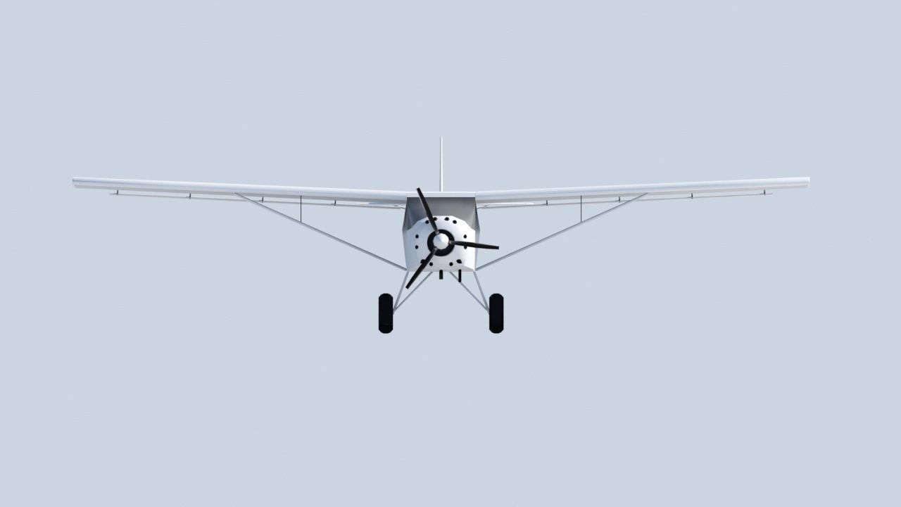 Kitfox 3 Static  aircraft Low Poly  Low-poly 3D model_8