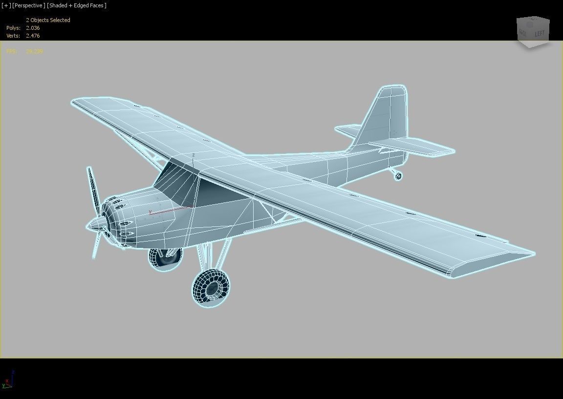 Kitfox 3 Static  aircraft Low Poly  Low-poly 3D model_13