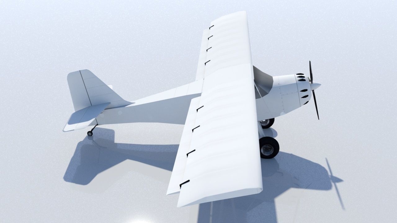 Kitfox 3 Static  aircraft Low Poly  Low-poly 3D model_5
