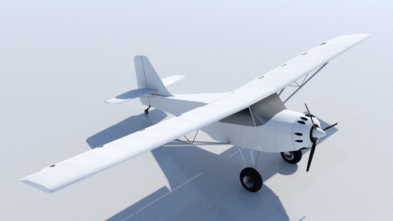 Kitfox 3 Static  aircraft Low Poly  Low-poly 3D model_6