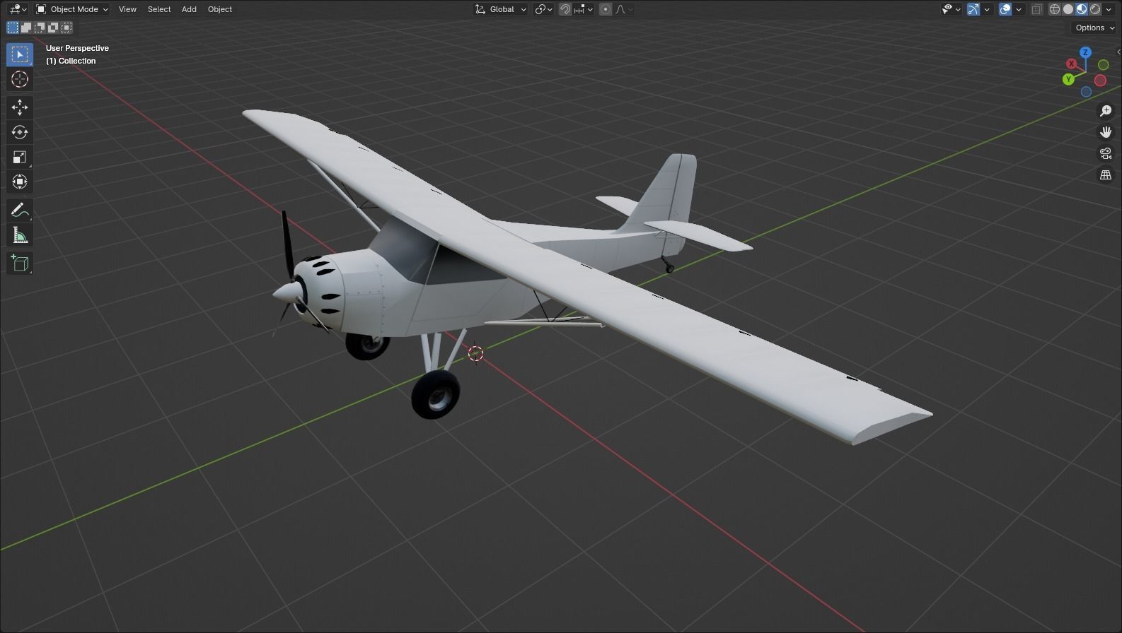 Kitfox 3 Static  aircraft Low Poly  Low-poly 3D model_11