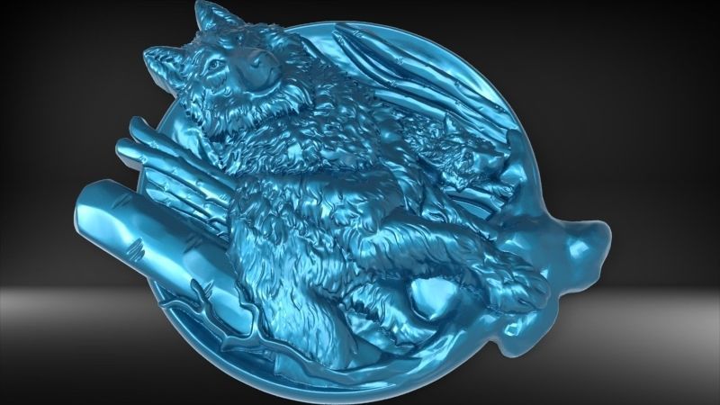 Wolf and baby pendant 3D print model_22