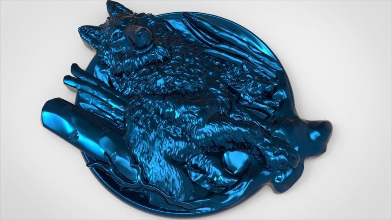 Wolf and baby pendant 3D print model_10