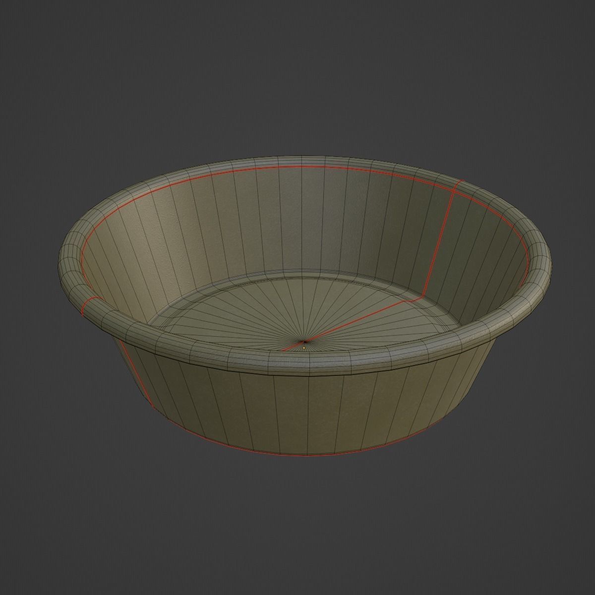Simple Plastic Wash Basin B 02 Low-poly 3D model_7