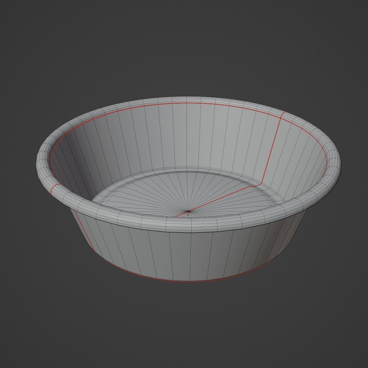 Simple Plastic Wash Basin B 02 Low-poly 3D model_9