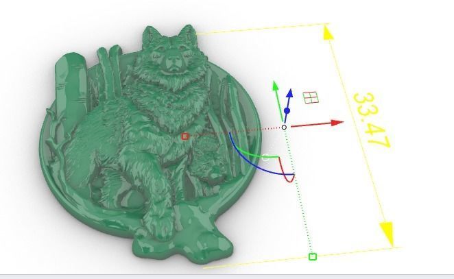Wolf and baby pendant 3D print model_6