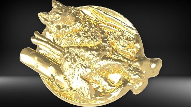 Wolf and baby pendant 3D print model_20