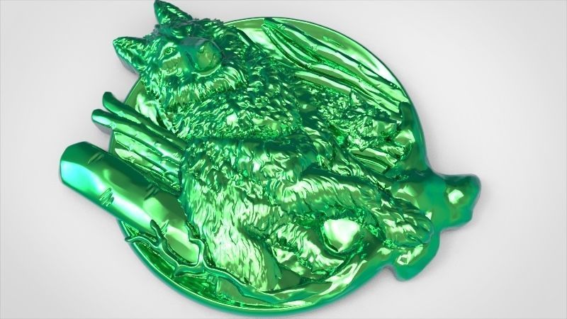 Wolf and baby pendant 3D print model_15