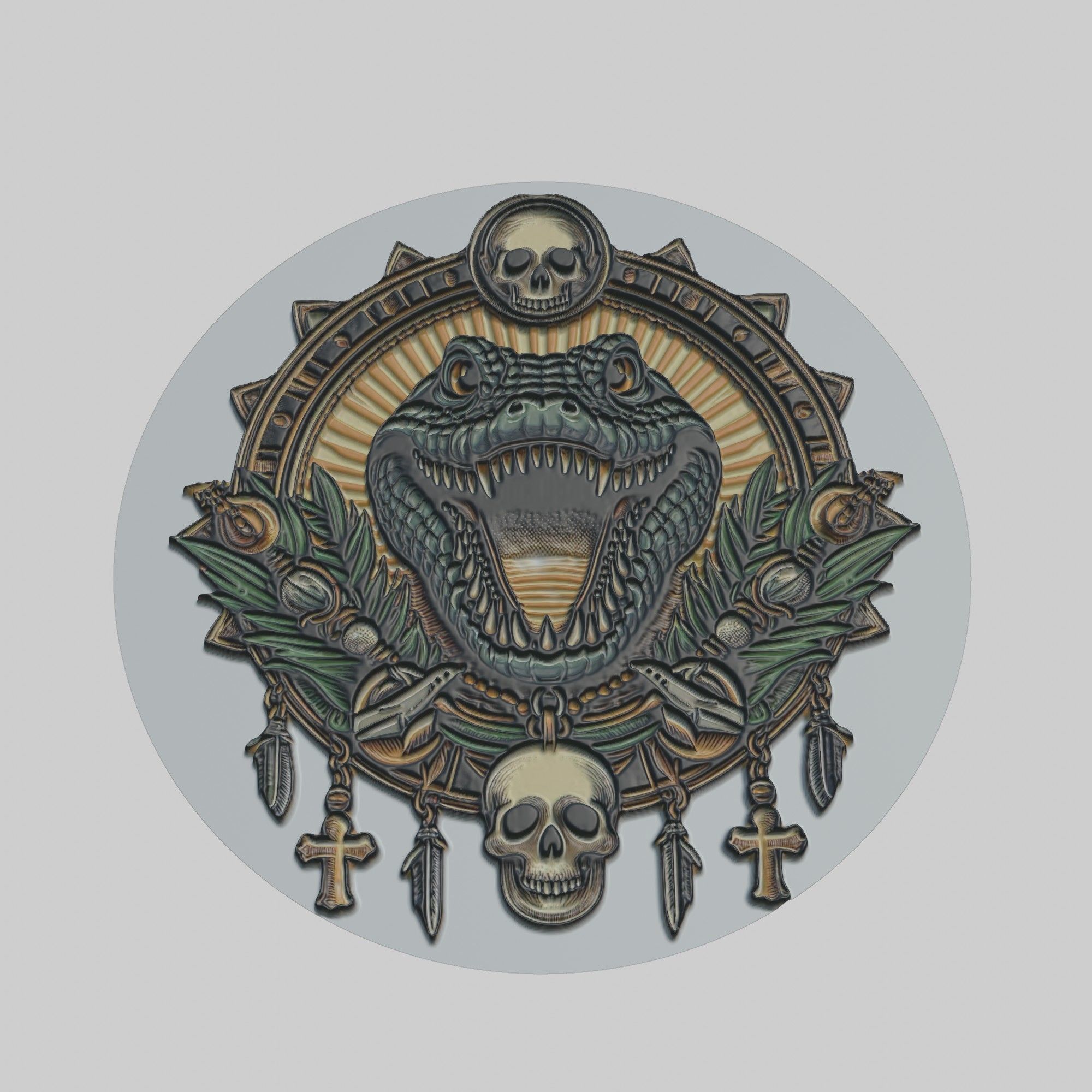 Alligator Animal 3D print model_1