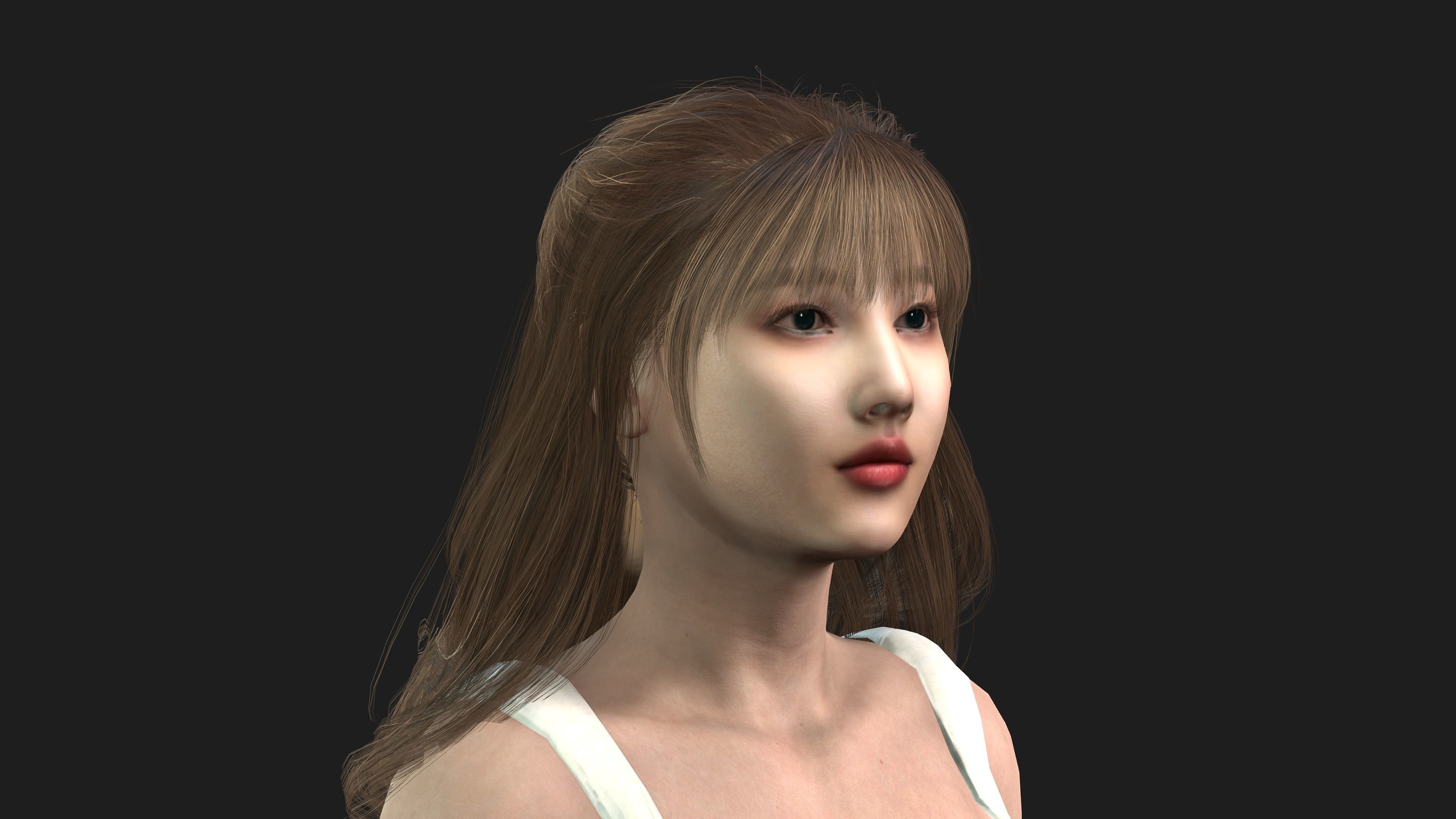 3D Cute Female Character Model for Games and Animation 3D model_5