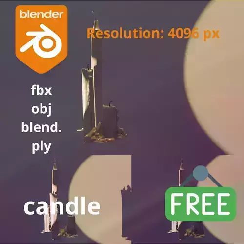 free Candles Pack Low-poly 3D model