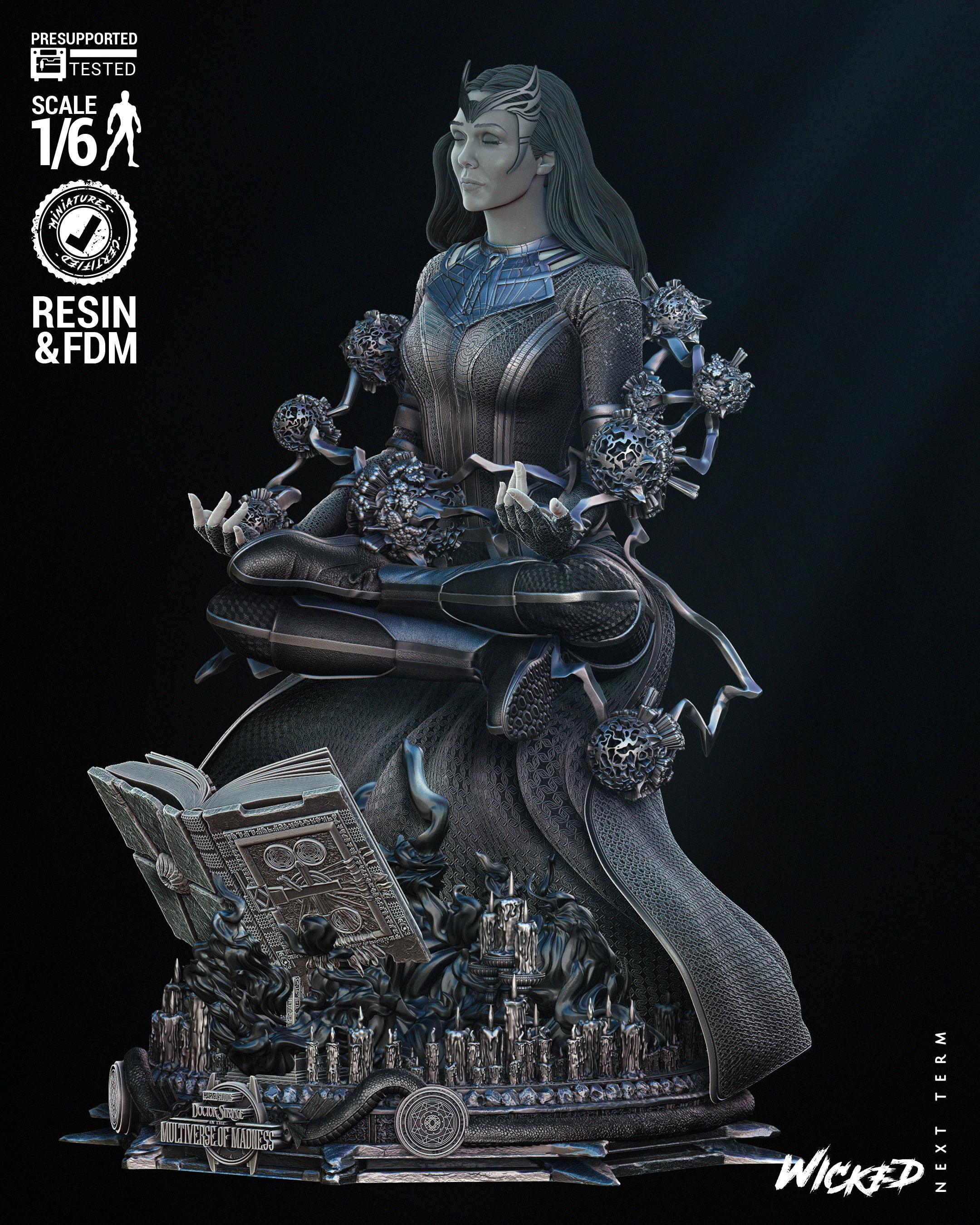 Wicked Marvel Scarlet Witch Sculpture  3D print model_16