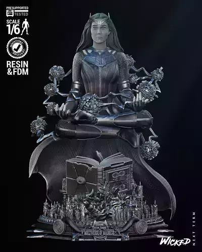 Wicked Marvel Scarlet Witch Sculpture  3D print model