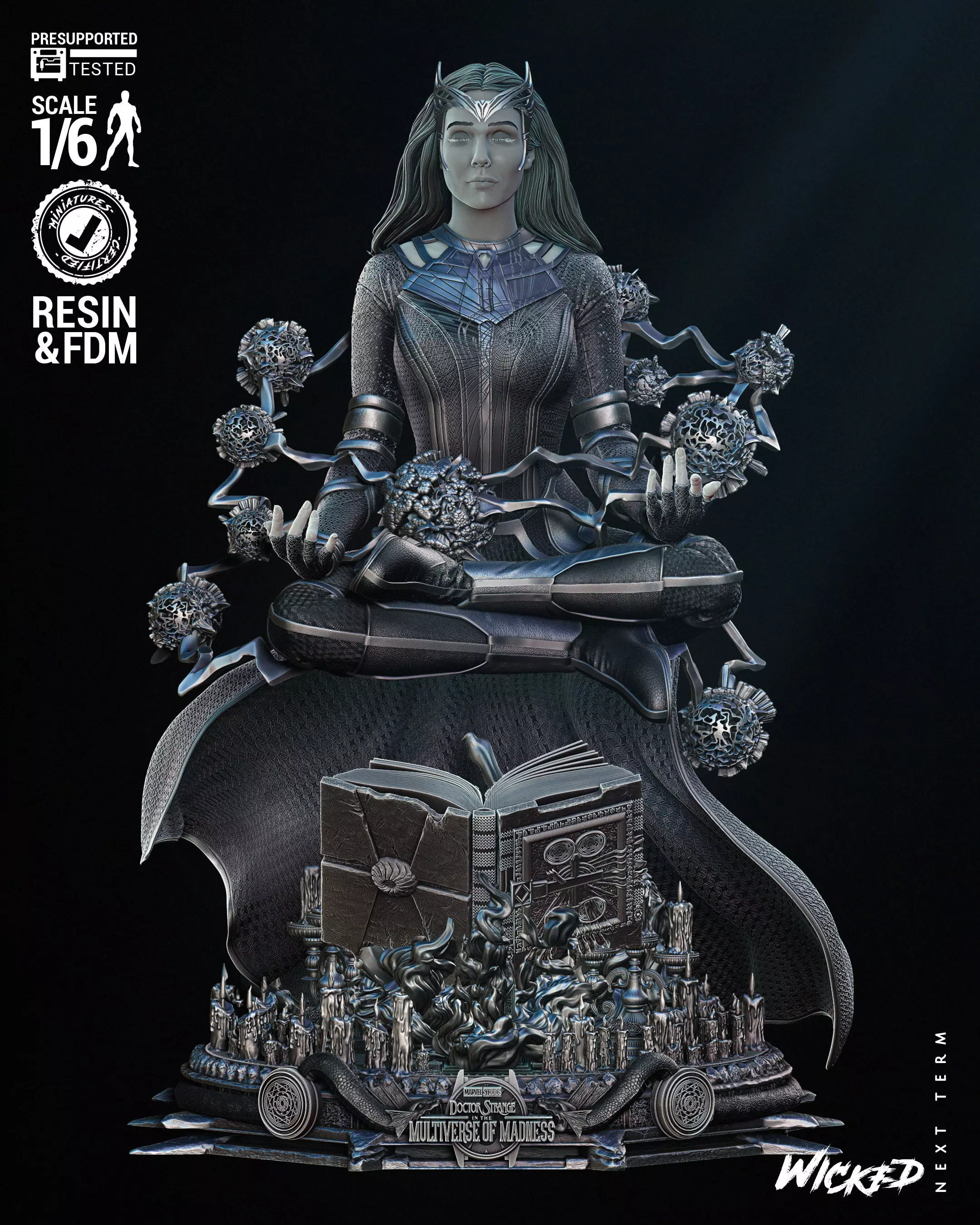 Wicked Marvel Scarlet Witch Sculpture  3D print model_0