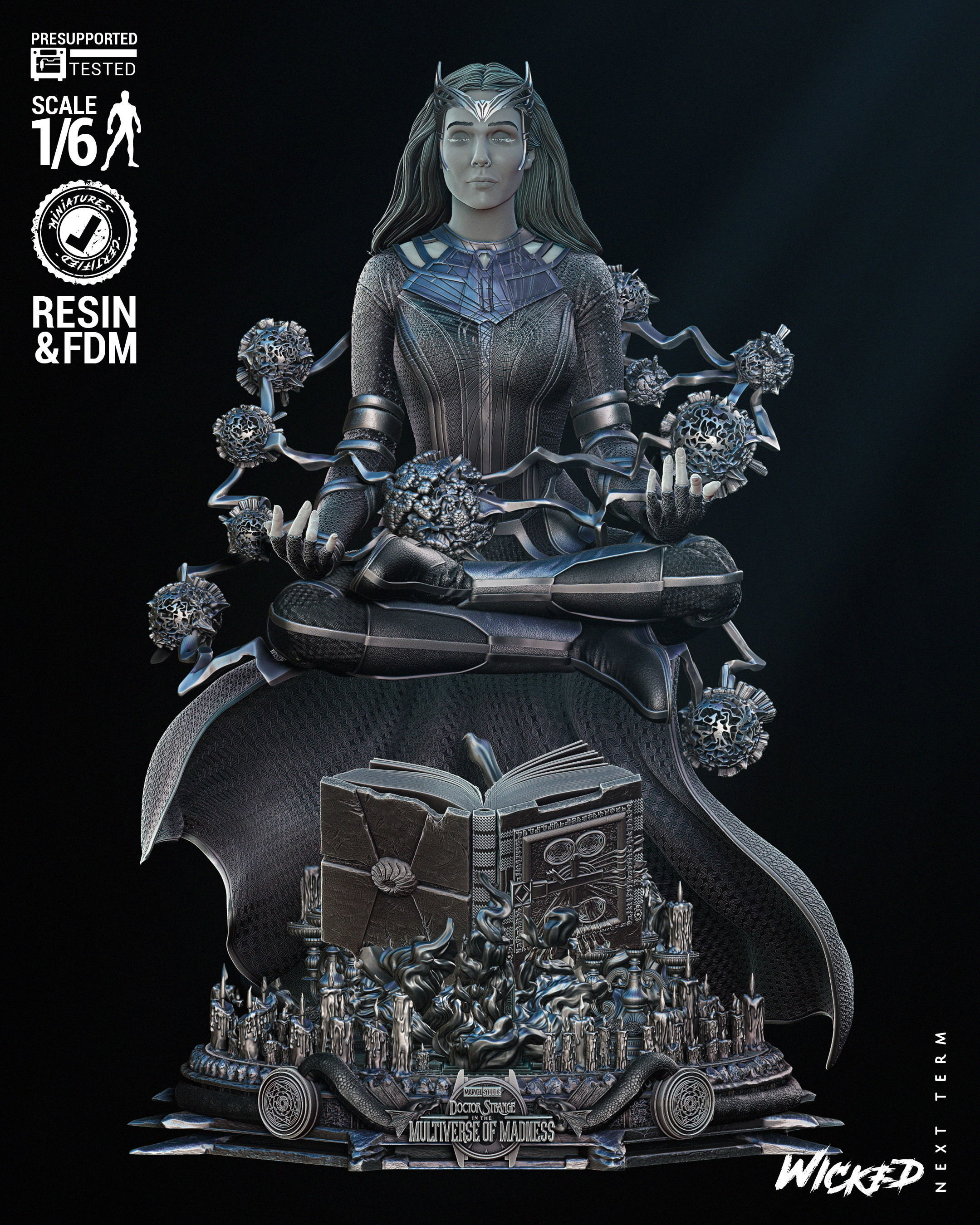 Wicked Marvel Scarlet Witch Sculpture  3D print model_38