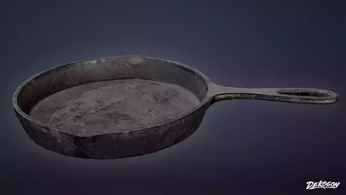 CAMPING - Cast Iron Pan 01 - LOW POLY Low-poly 3D model