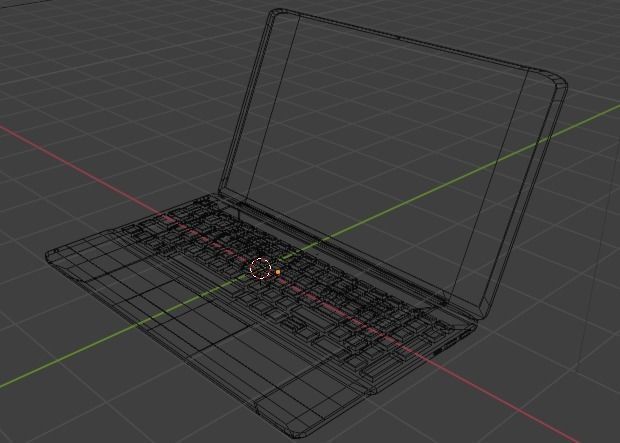 Laptop model Low-poly 3D model_6