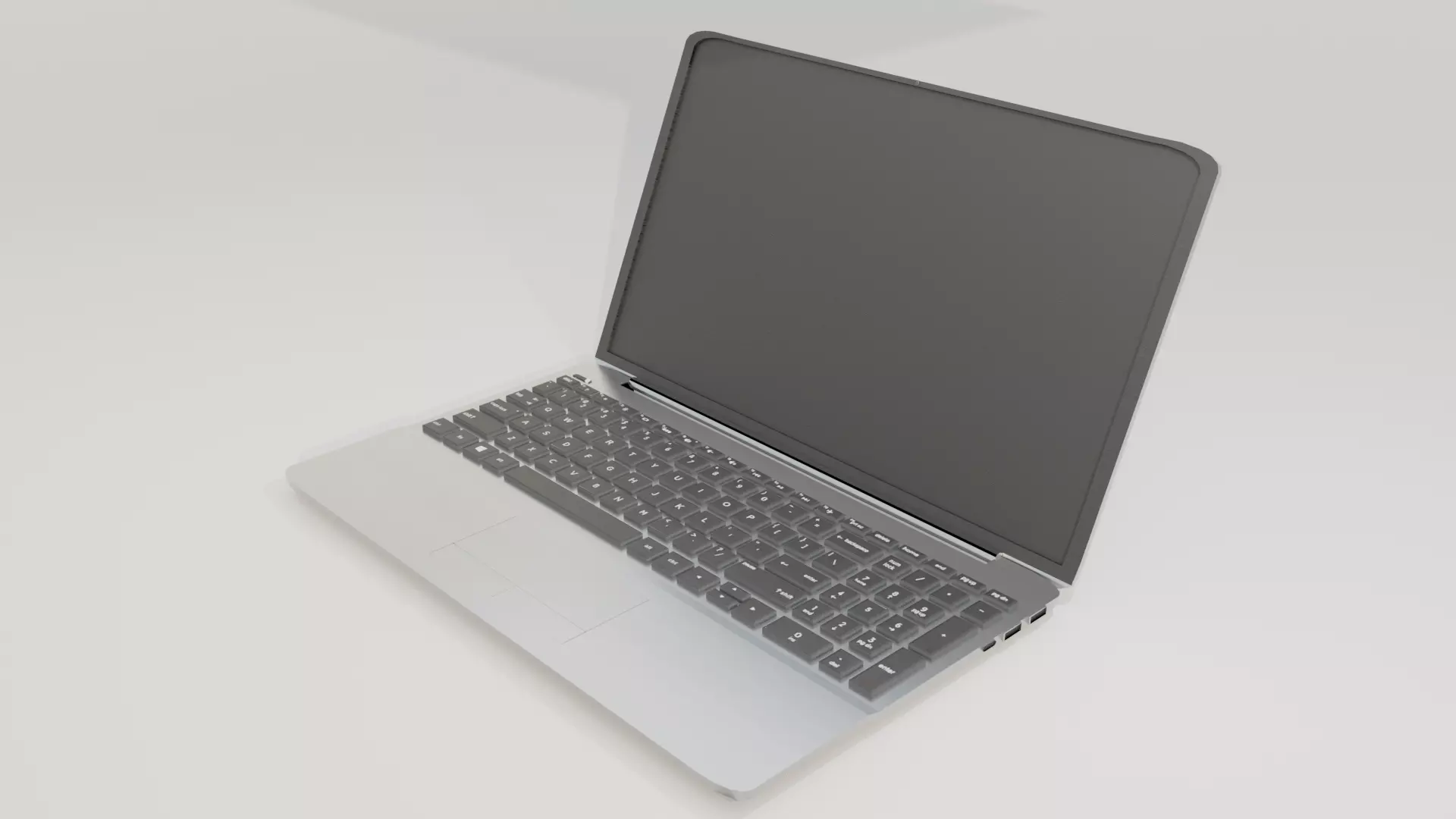 Laptop model Low-poly 3D model_0