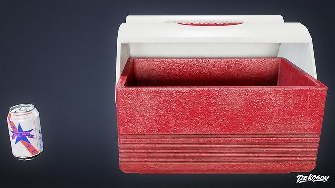 CAMPING - Cooler 01 - LOW POLY Low-poly 3D model
